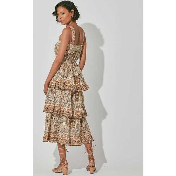 NWT Cleobella ‘Rosalie’ Tiered Midi Dress in Kaleidoscope Sz XS - Picture 4 of 16